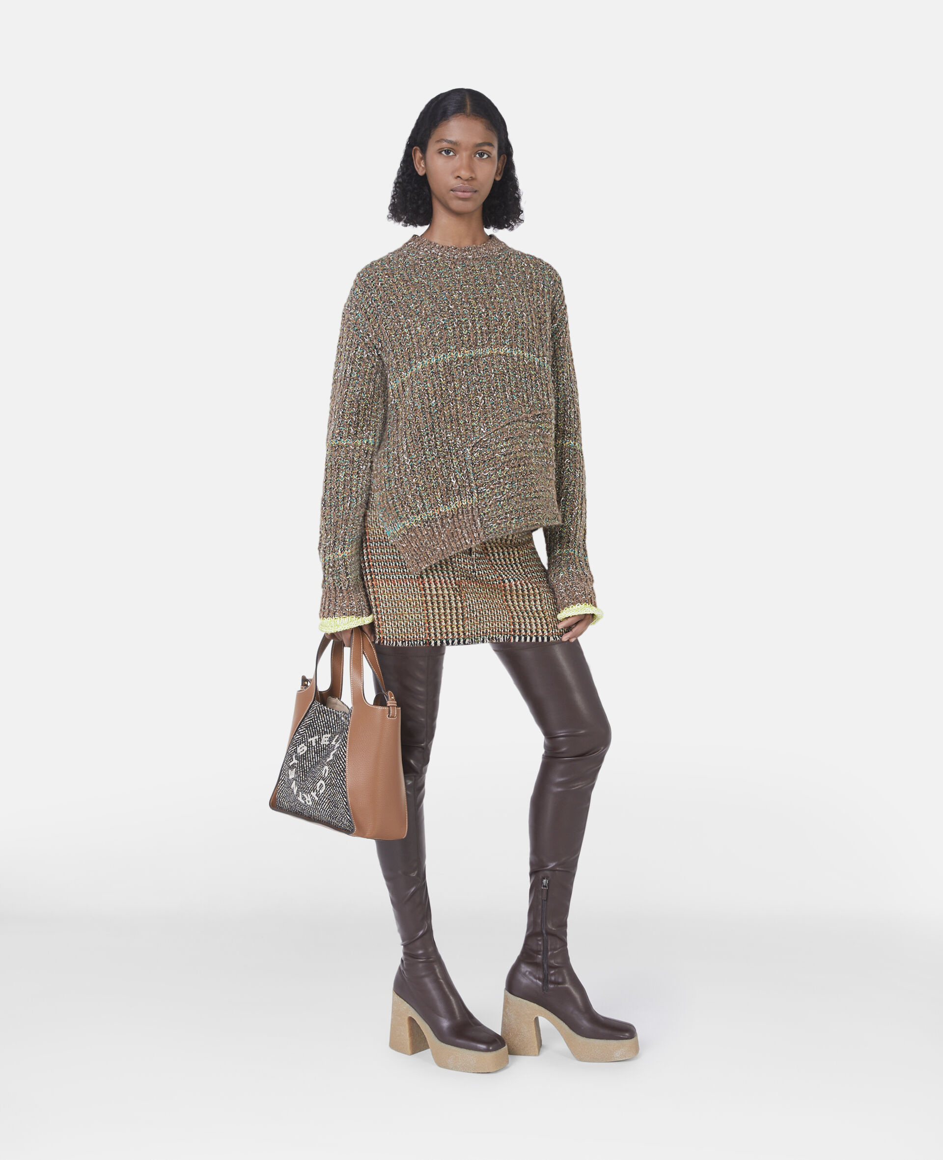 Stella Mccartney Crewneck Long-sleeved Jumper In Green