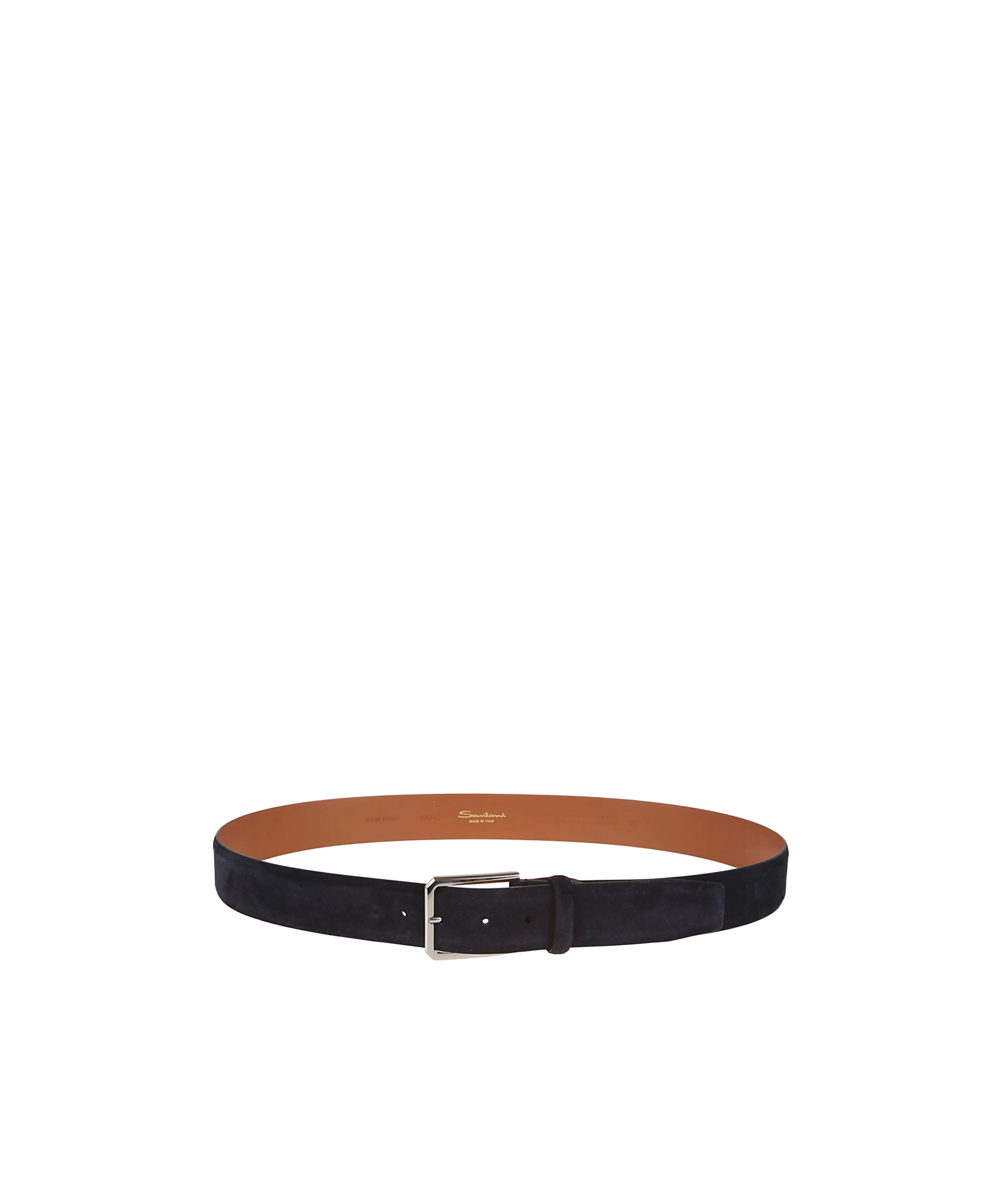 Santoni Logo Detailed Buckled Belt In Black