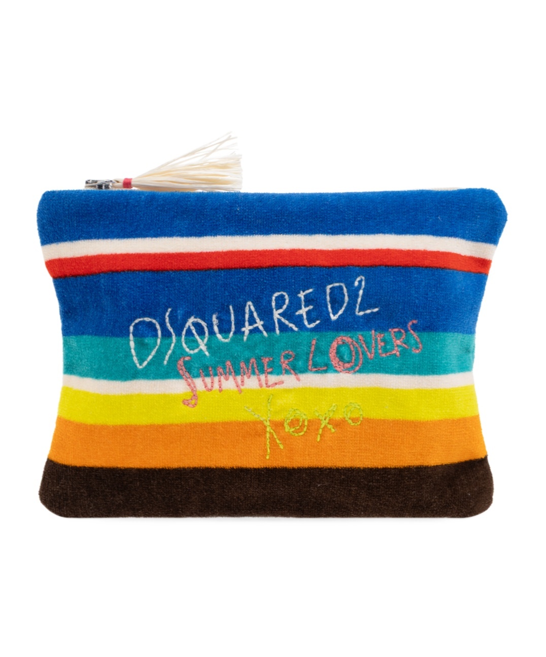 Dsquared2 Multicolor Striped Clutch In Multicolor