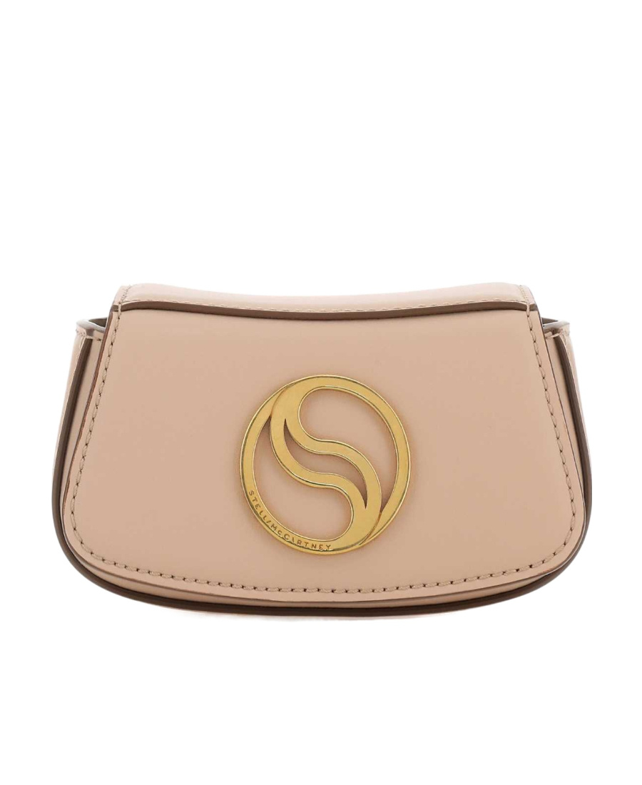 Stella Mccartney Logo Plaque Belt Bag In Nude