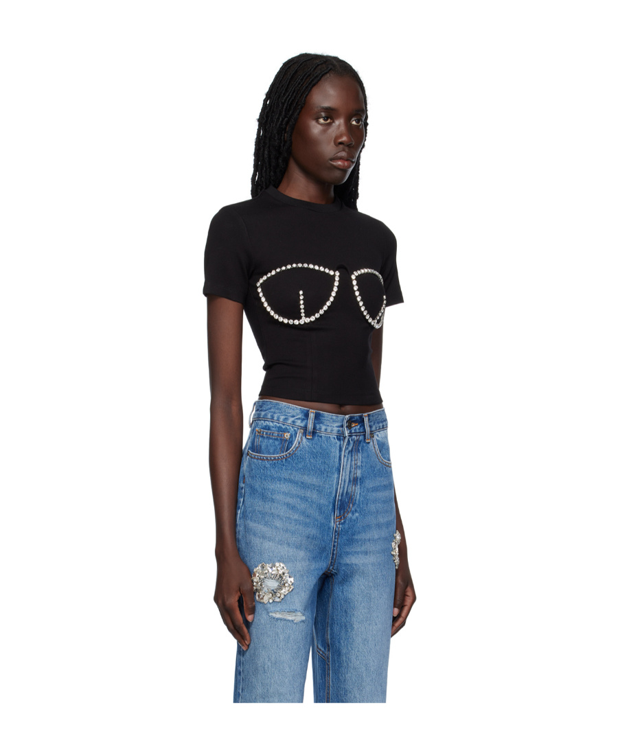 Shop Area Crystal T-shirt With Round Neck In Blue