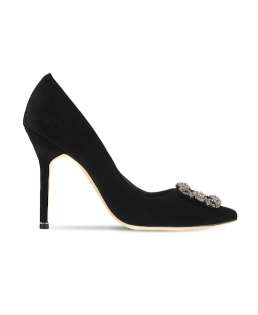 Manolo Blahnik Black Logo High Heels