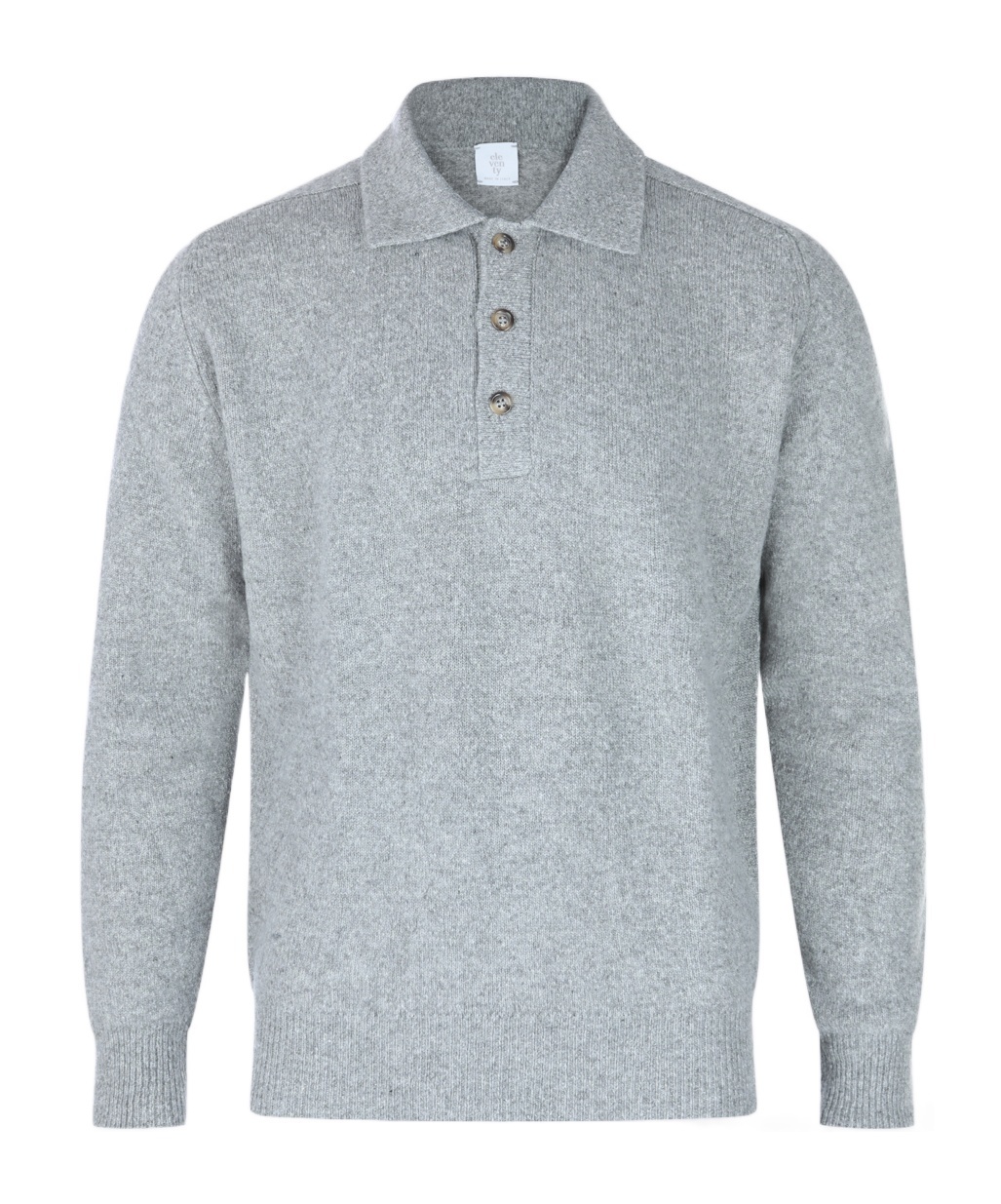 Eleventy Ribbed Crewneck Sweater With Cuffs And Hem In Gray