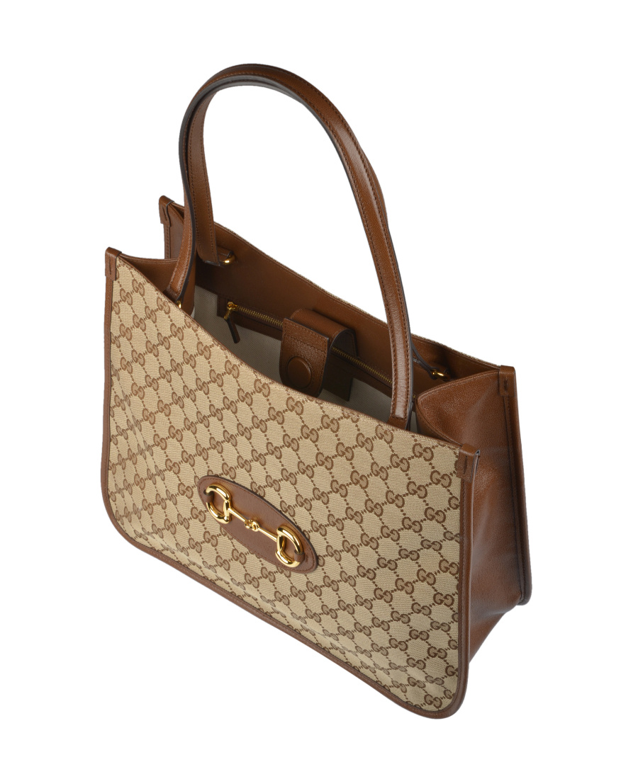 Gucci 1955 Horsebit Tote Bag In Nude