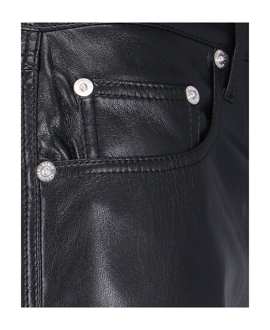 Nanushka Faux-leather Cropped Straight-leg Trousers In Black