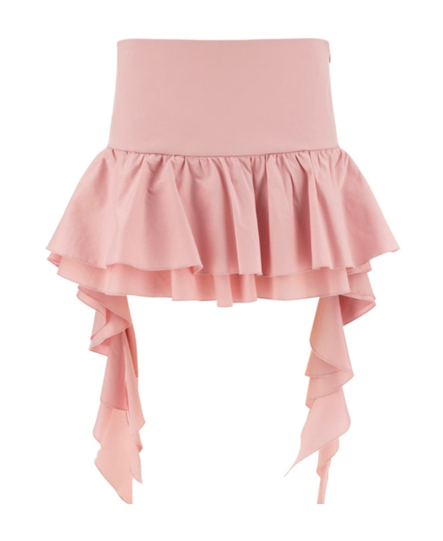 Shop Blumarine Draped Peplum Mini Skirt In Pink