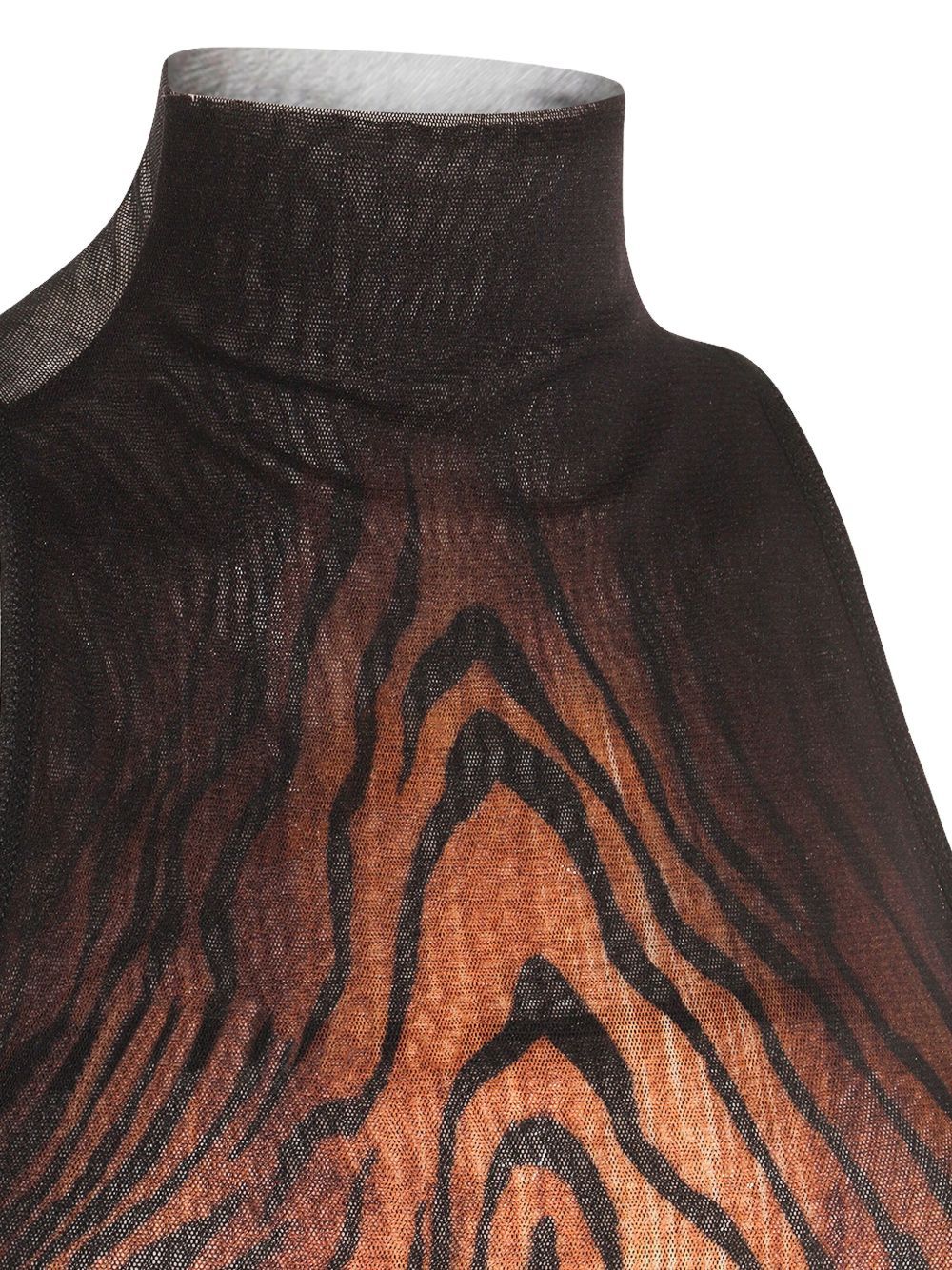 Jean Paul Gaultier Women Long Dress Double Layer Printed Wood In Brown