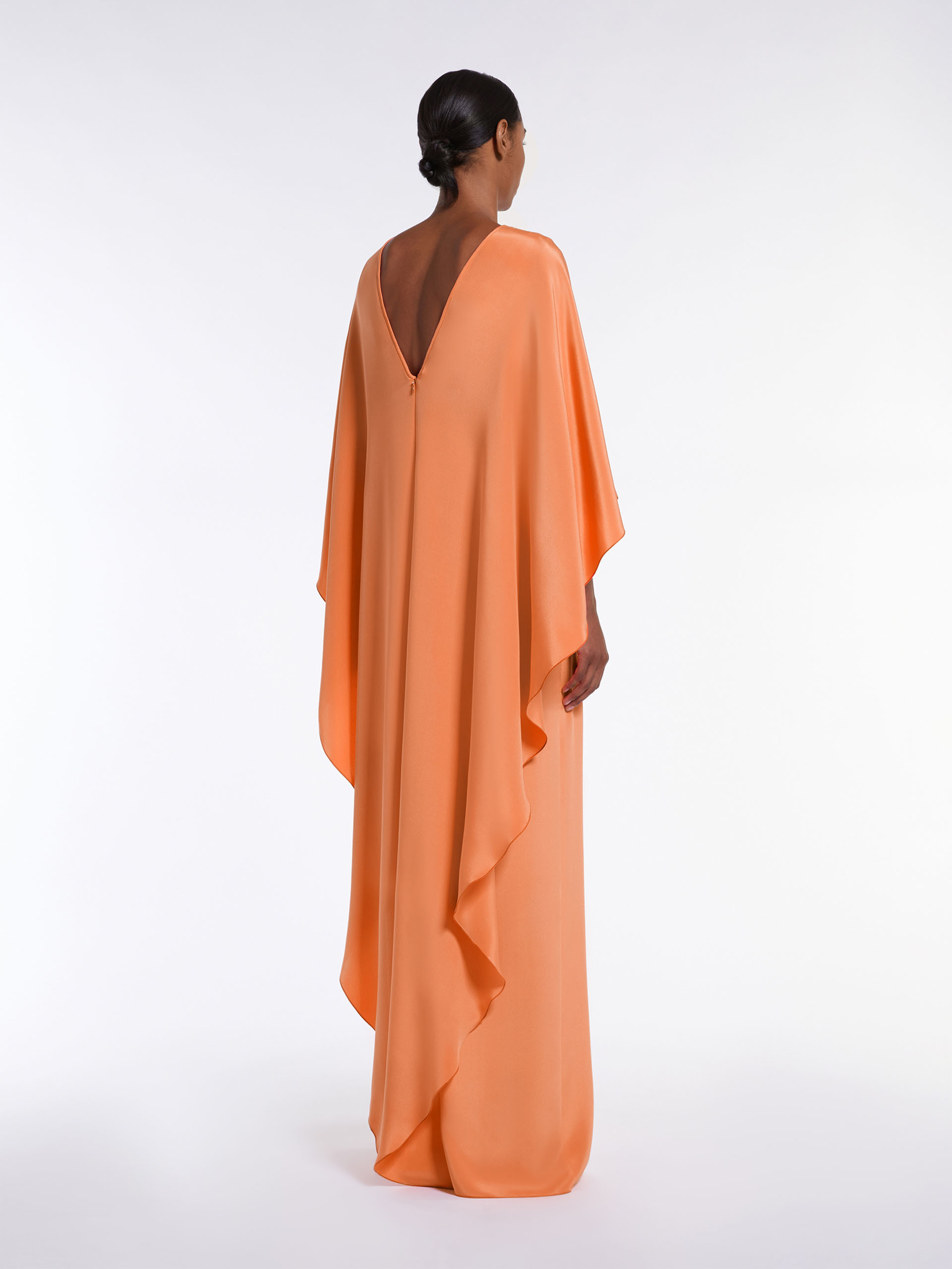 Max Mara A Dress With Lotus Leaf Edge Details In Orange