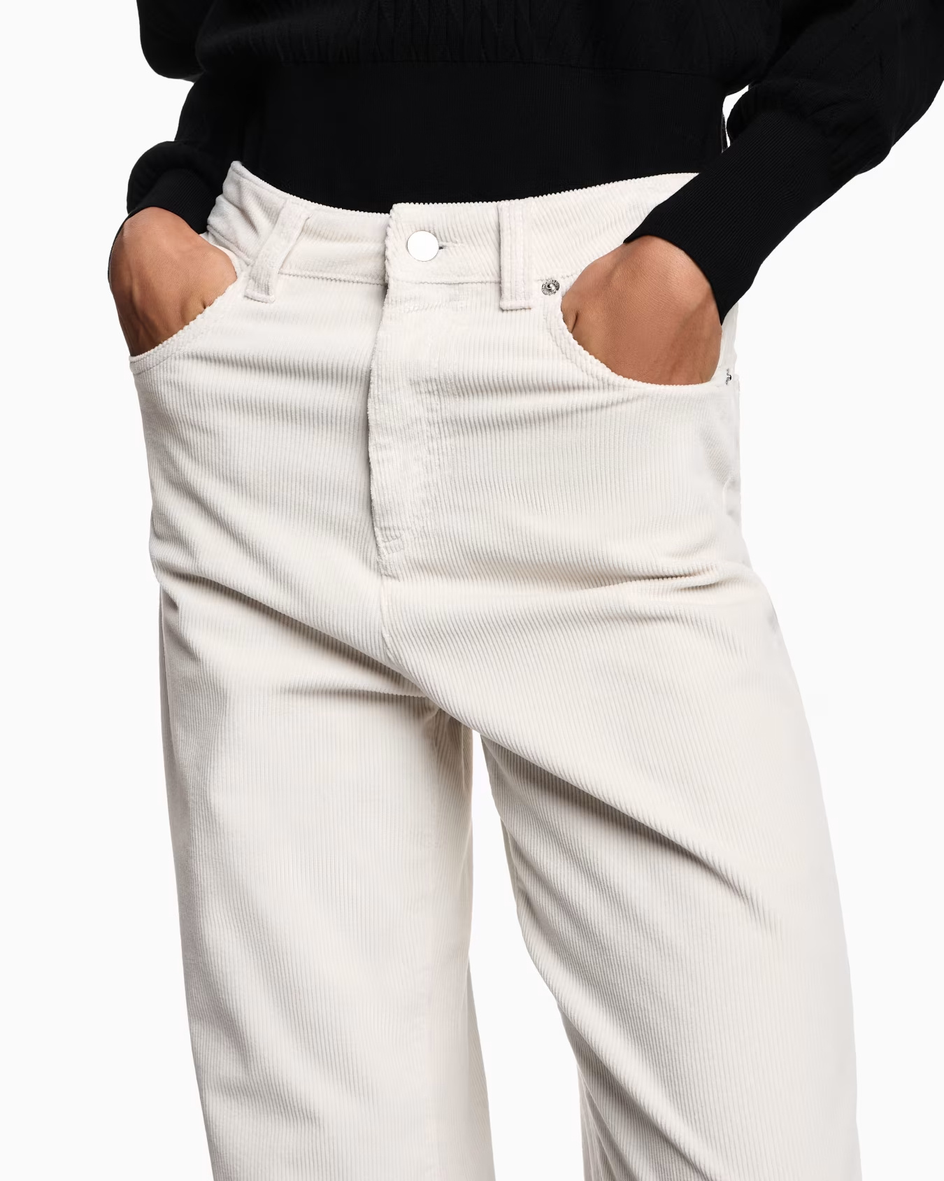 Emporio Armani Mid-rise Wide-leg Denim Jeans With Belt Loops In White