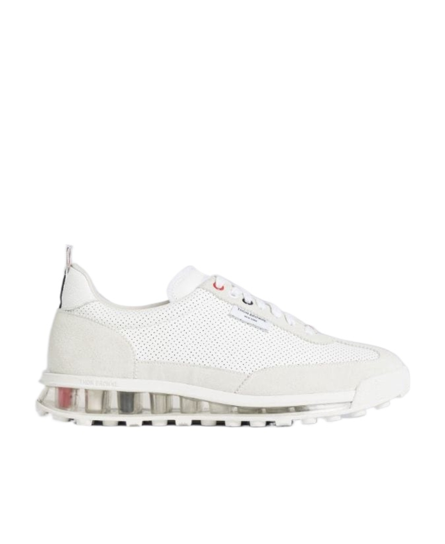 Thom Browne Rwb Stripe Low-top Sneakers In White