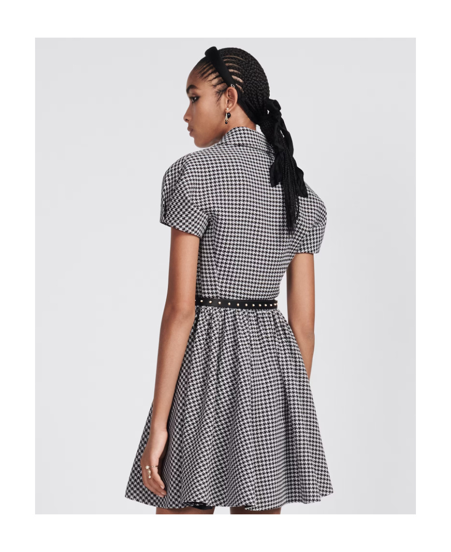 Dior Wool Horn Dress In Gray
