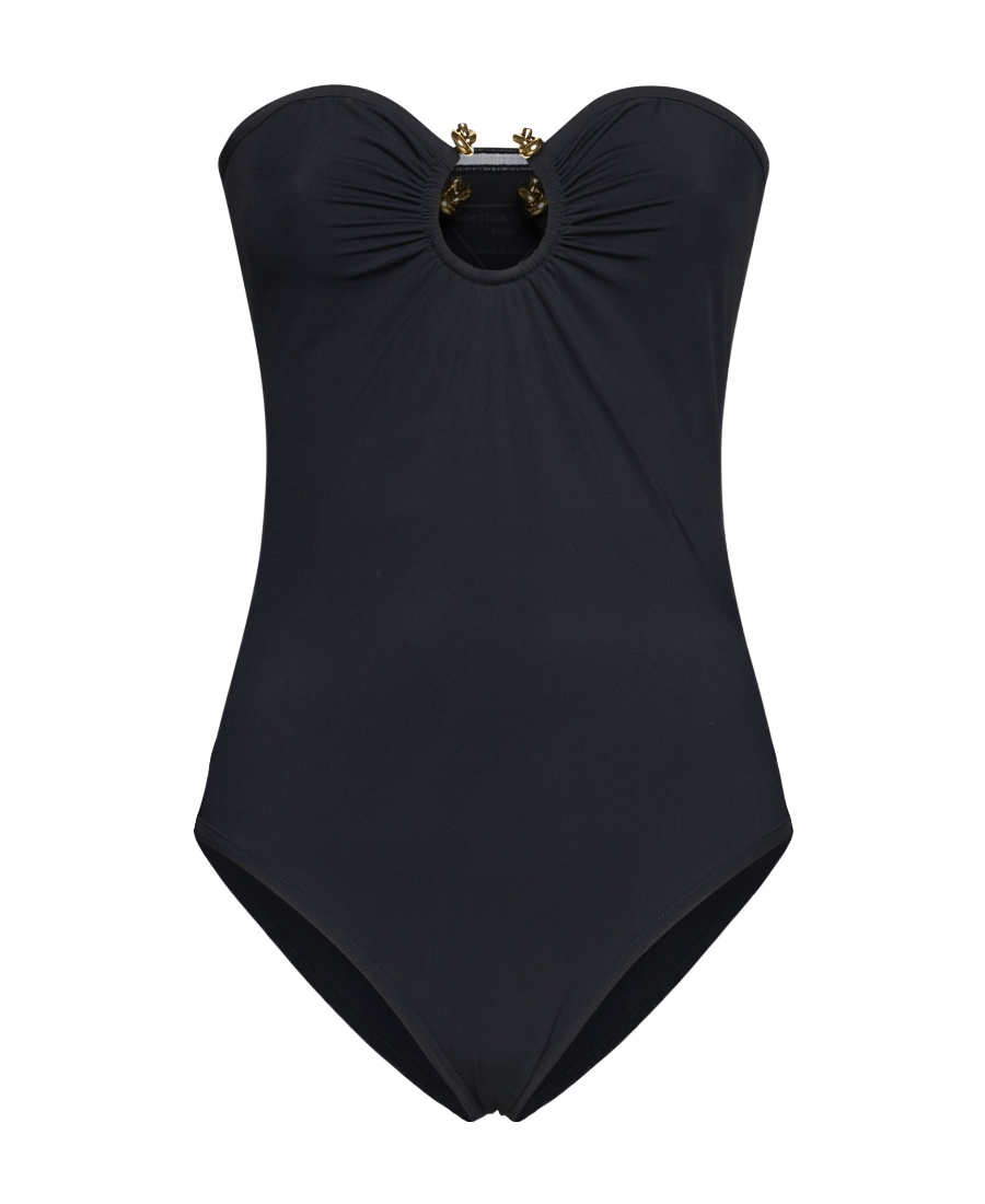 Bottega Veneta Black Knot Ring One-piece Swimsuit In Black
