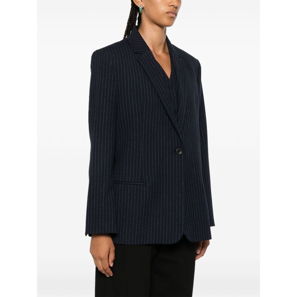 Calvin Klein Pinstripe Blazer In Black