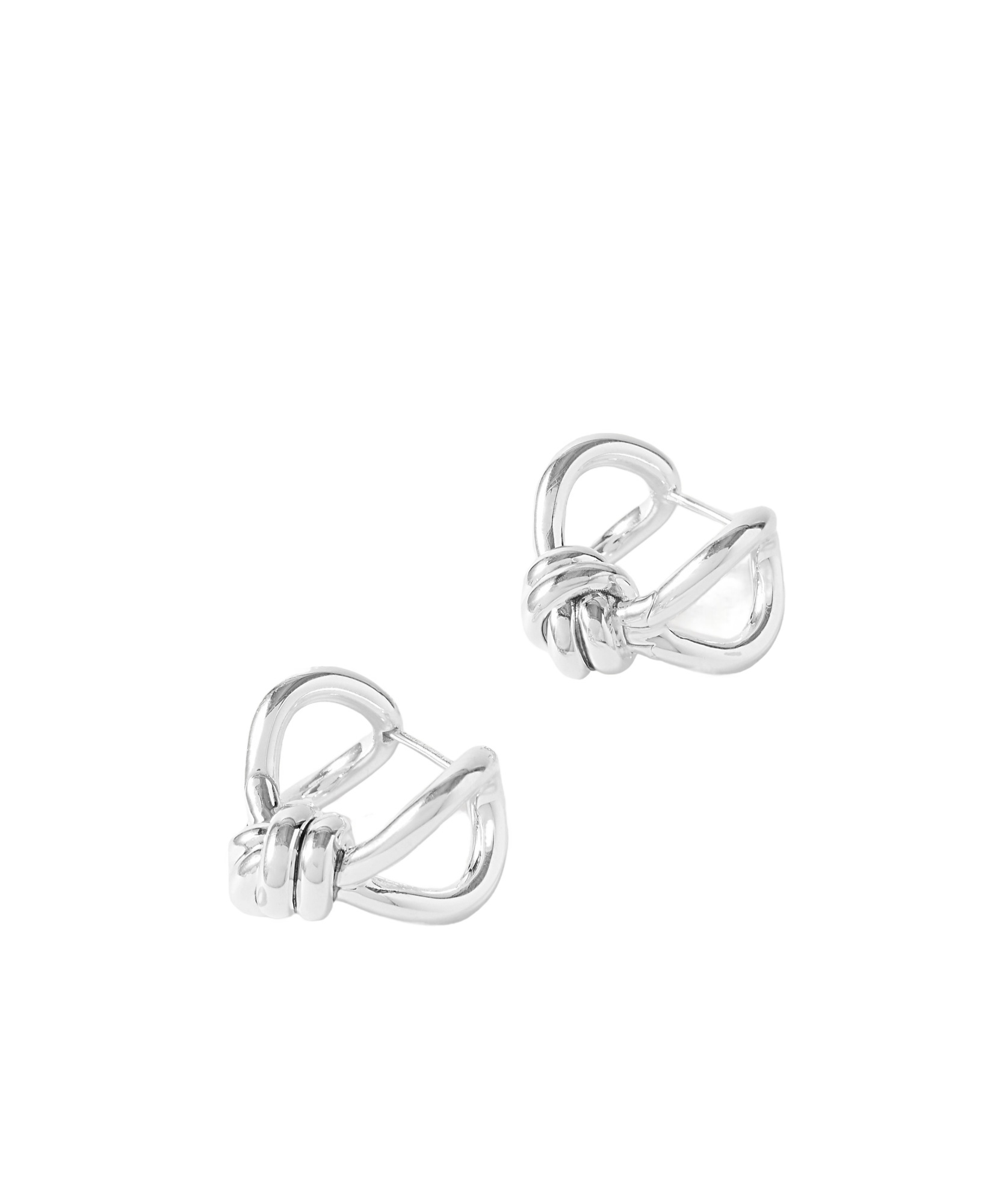 Bottega Veneta Knot Earrings In White