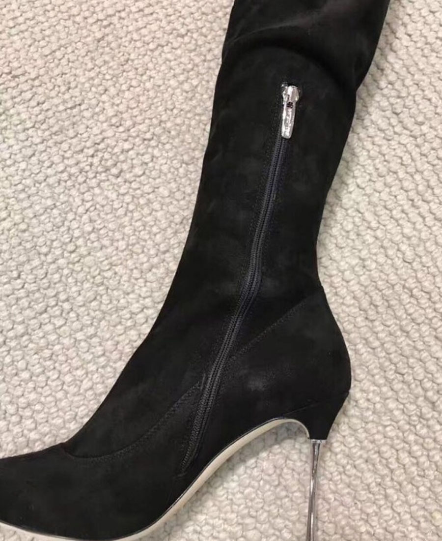Sergio Rossi Godiva Knee Boots In Black