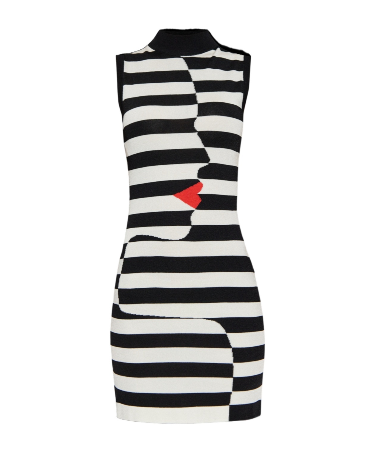 Balmain Asymmetric Stripes Mini Dress In Black