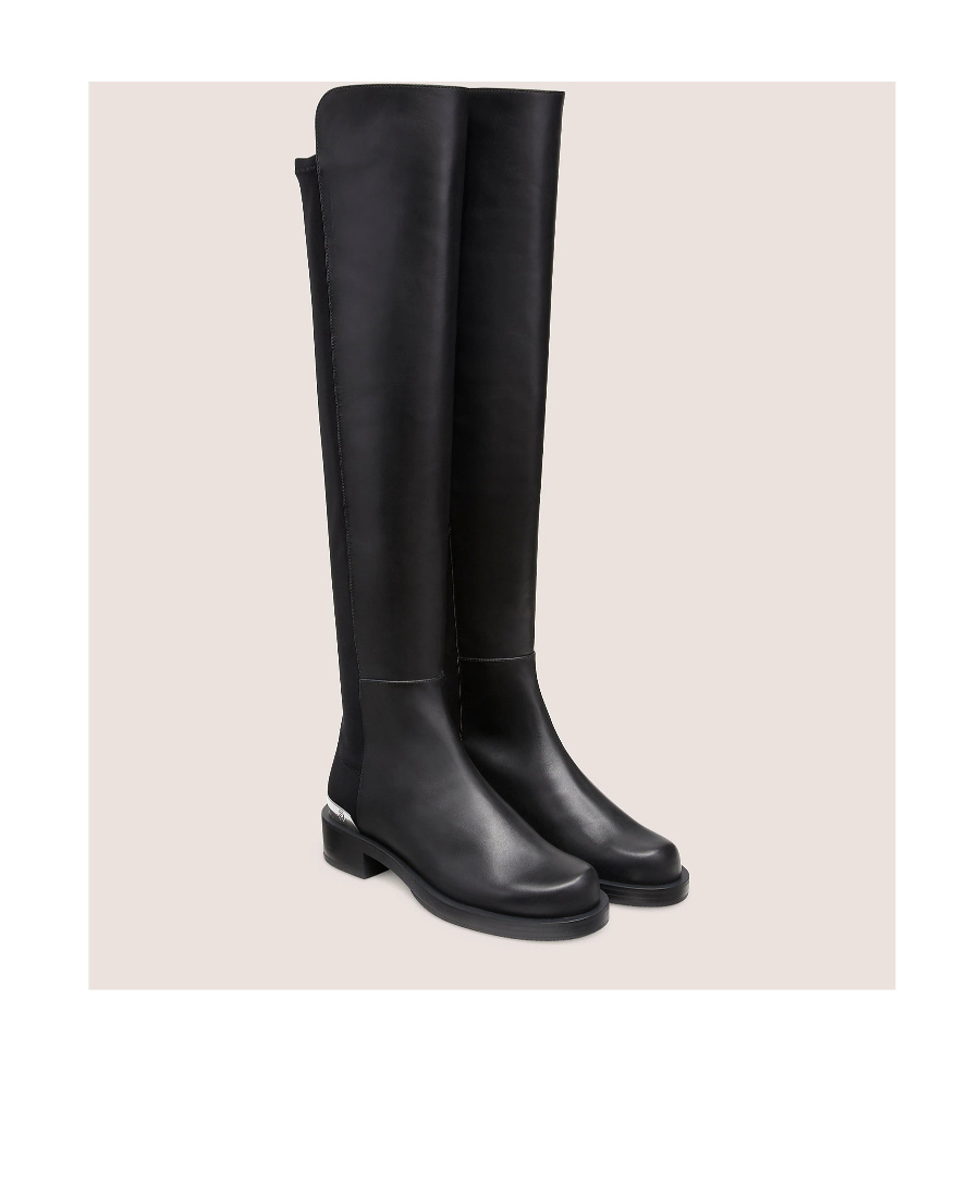 Stuart Weitzman Round-headed Boots In Black