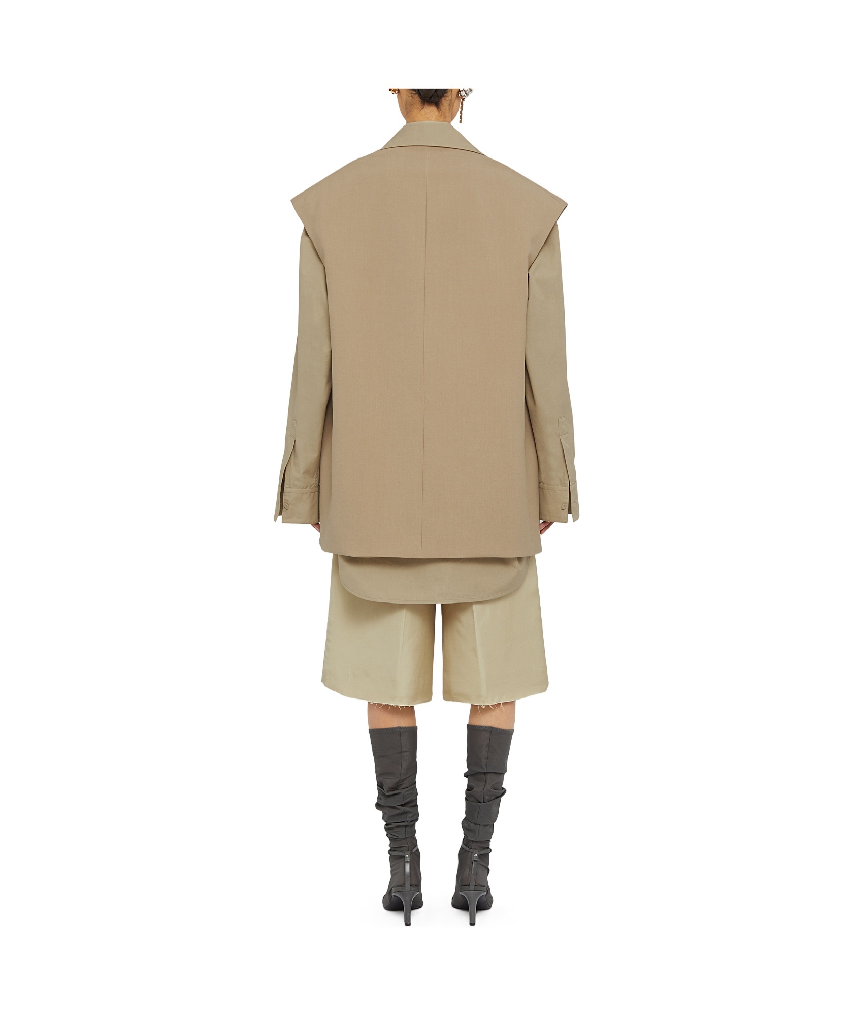 Jil Sander Wool Tailored Bermuda Shorts In Nude