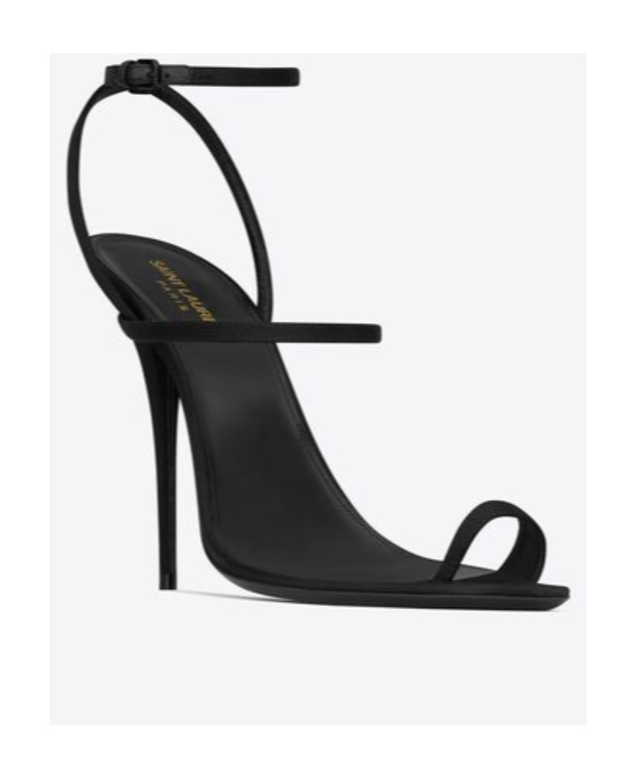 Saint Laurent Dive 110mm Silk-satin Sandals In Black