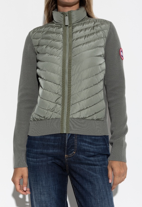 Canada Goose Quilted Knit-panel Jacket In Green