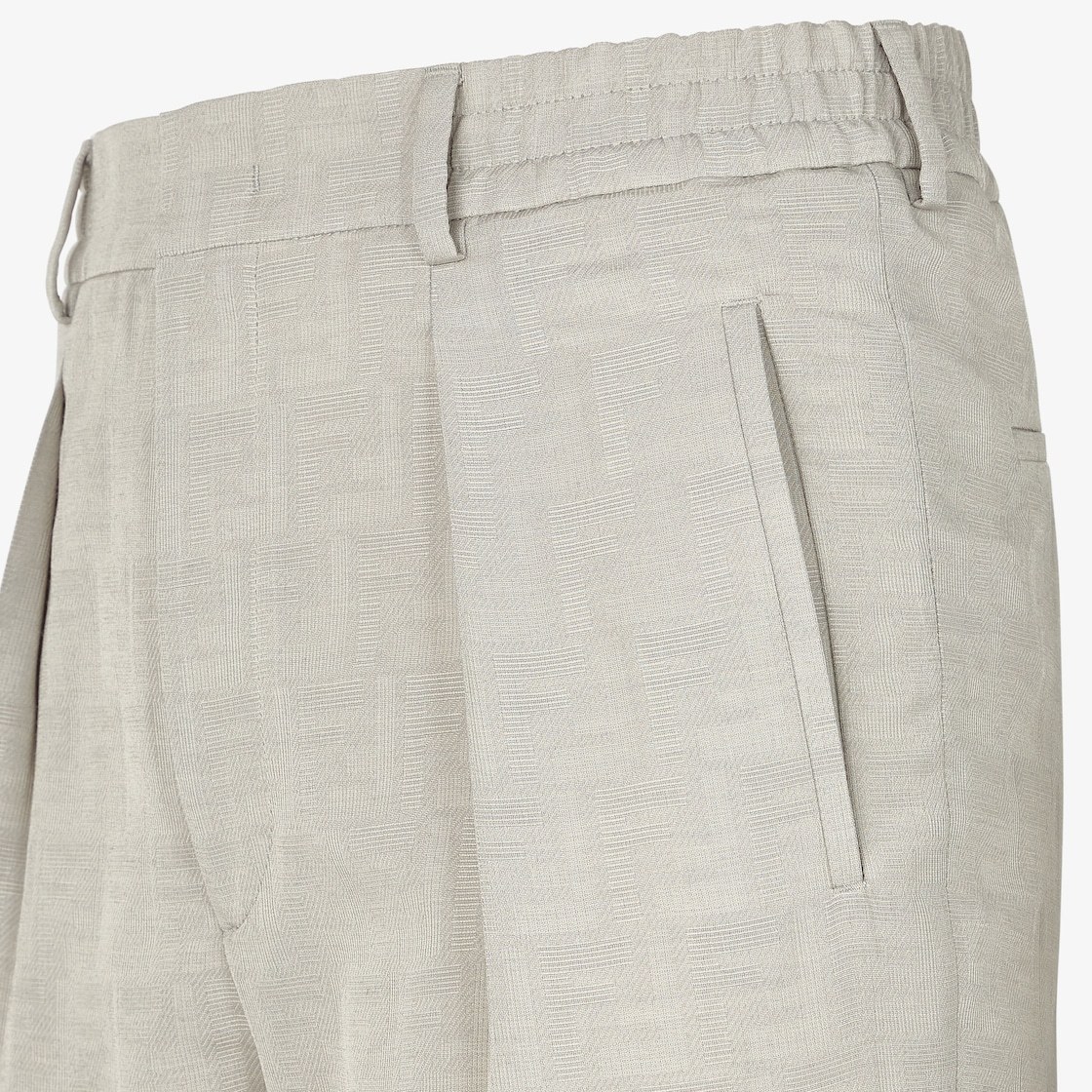Fendi Shadow Motif Straight-leg Trousers In White