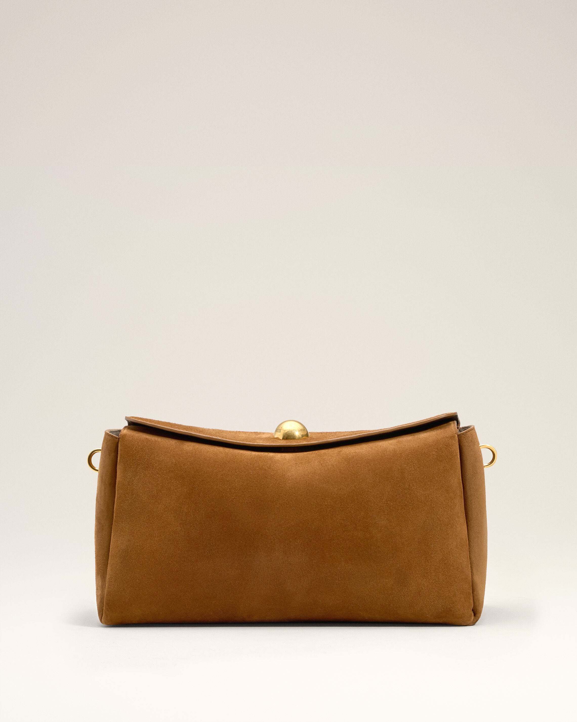 Ami Alexandre Mattiussi Brown Suede Leather Carrousel Medium Bag Brown In Brown