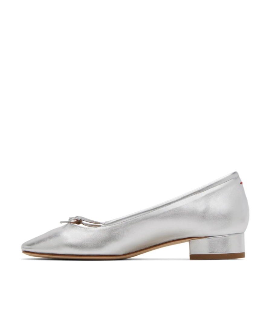 AEYDE SQUARE-TOE LEATHER BALLERINA SHOES