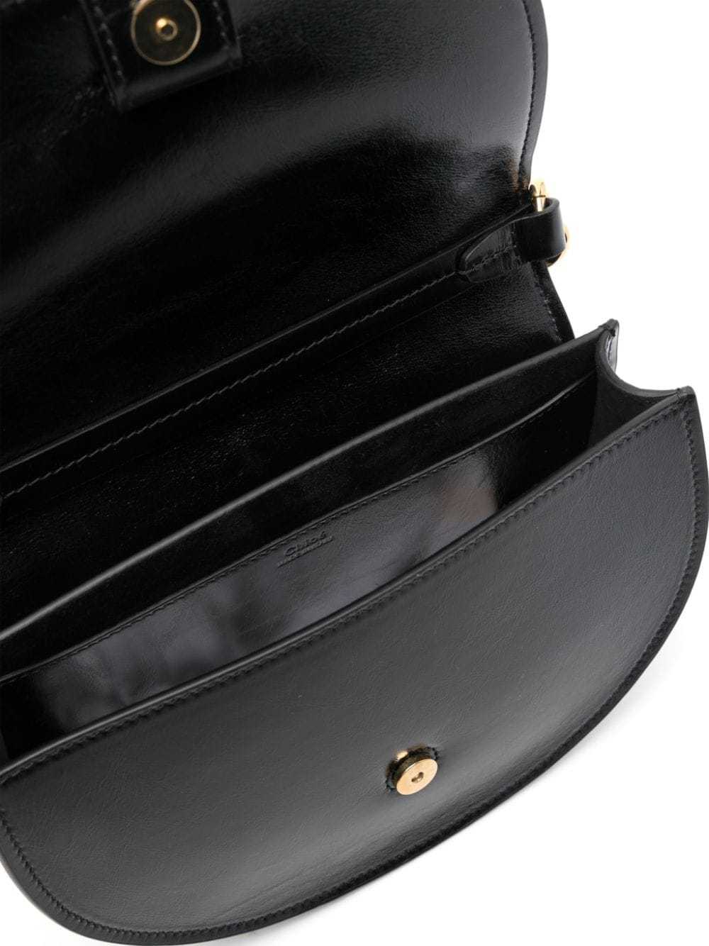 Chloé Marcie Flap Crossbody Bag In Shiny Calfskin In Black