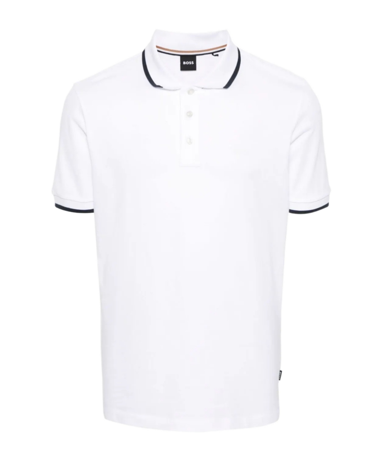 Hugo Boss Logo-embossed Cotton Polo Shirt In White