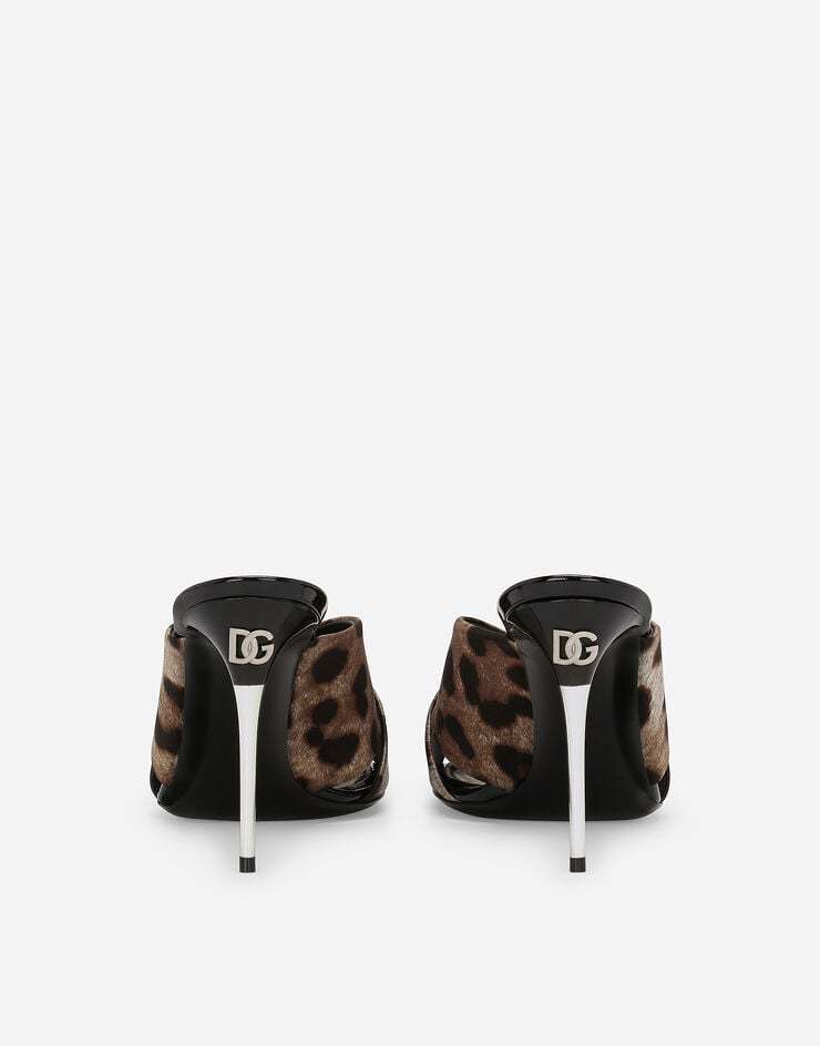 Dolce & Gabbana Stiletto-mules Mit Leoparden-print In Black