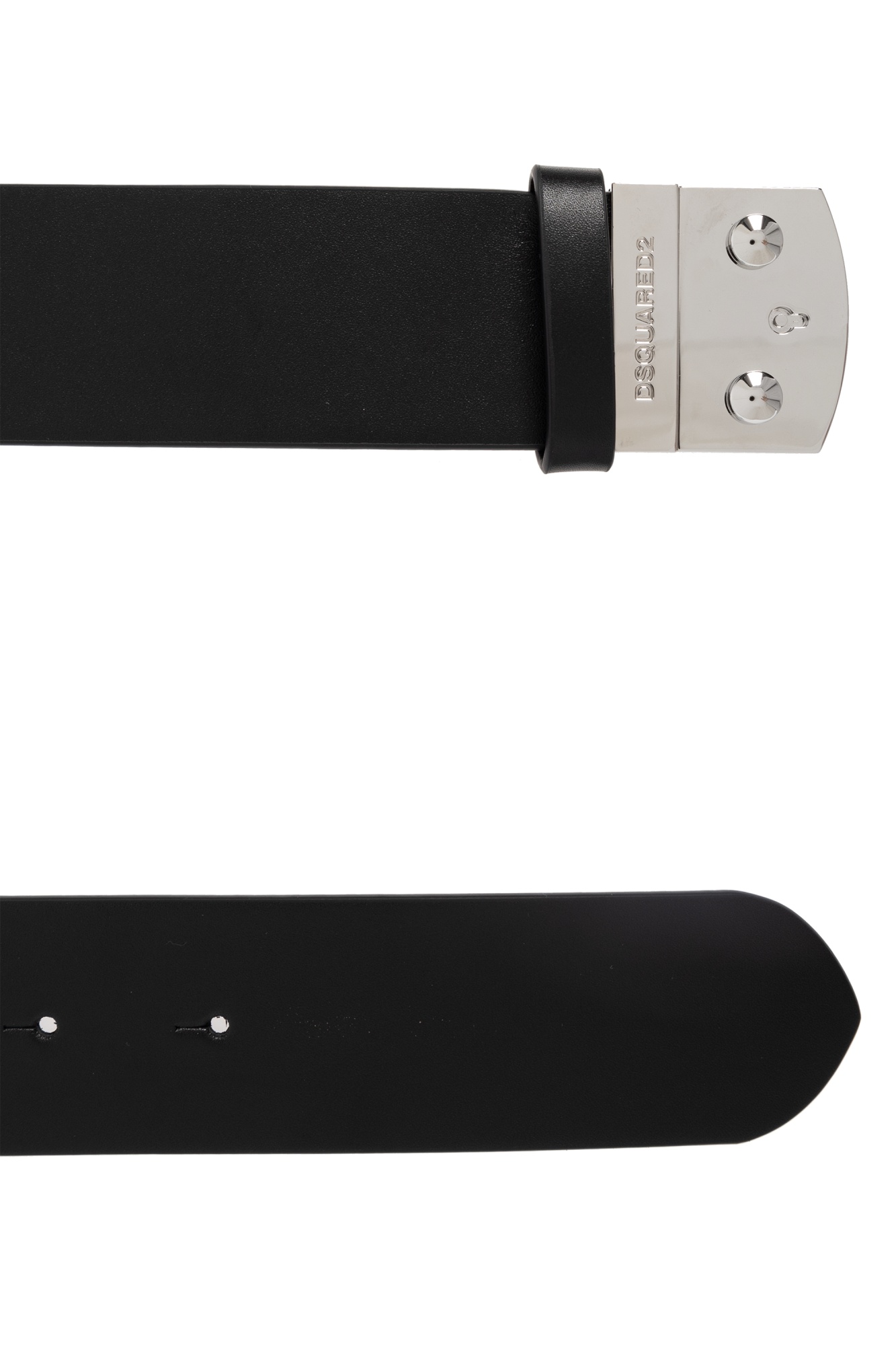 Dsquared2 Logo Engraved Buckle Belt In Black