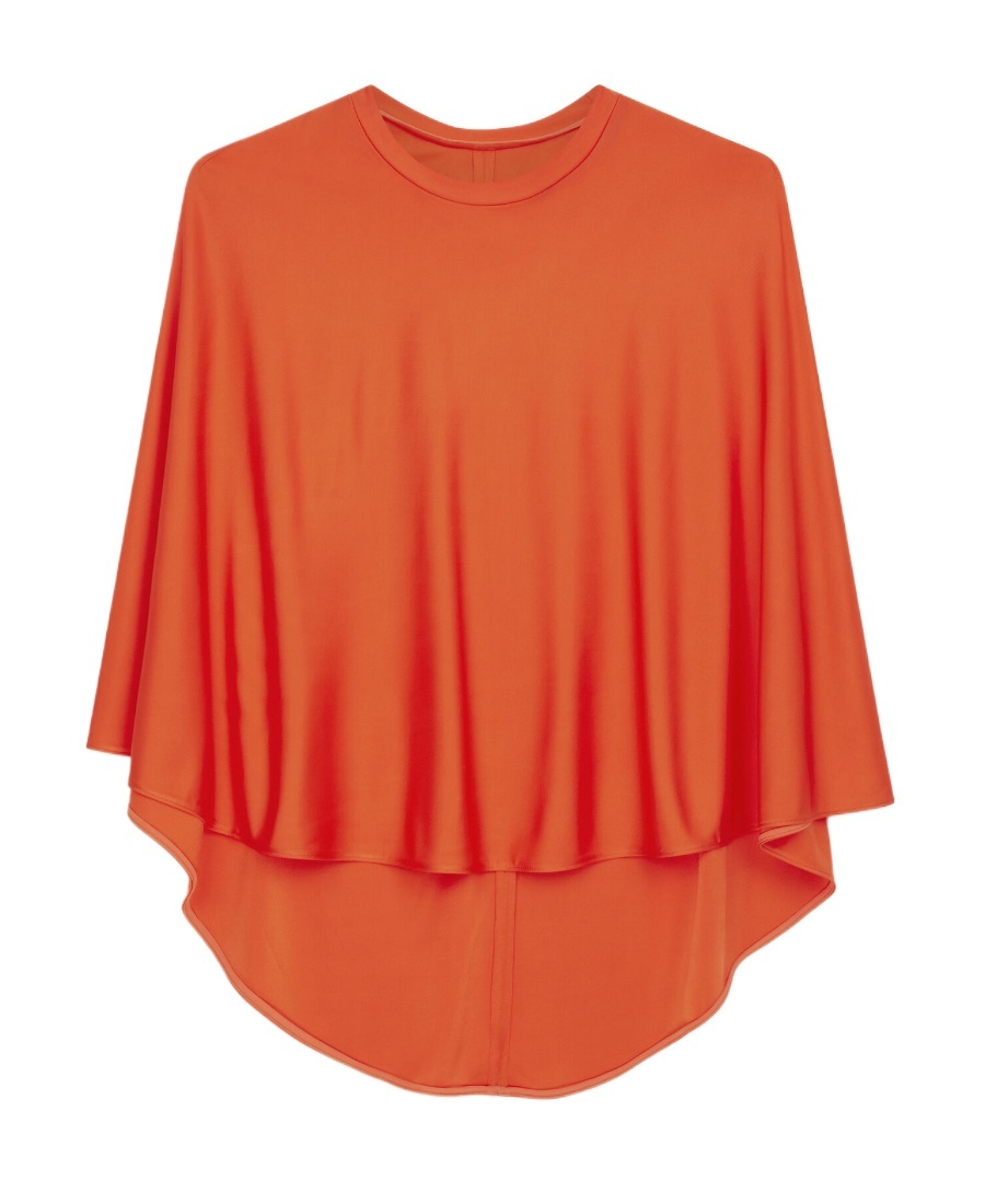 Stella Mccartney Asymmetric Neon Satin-jersey Blouse In Red