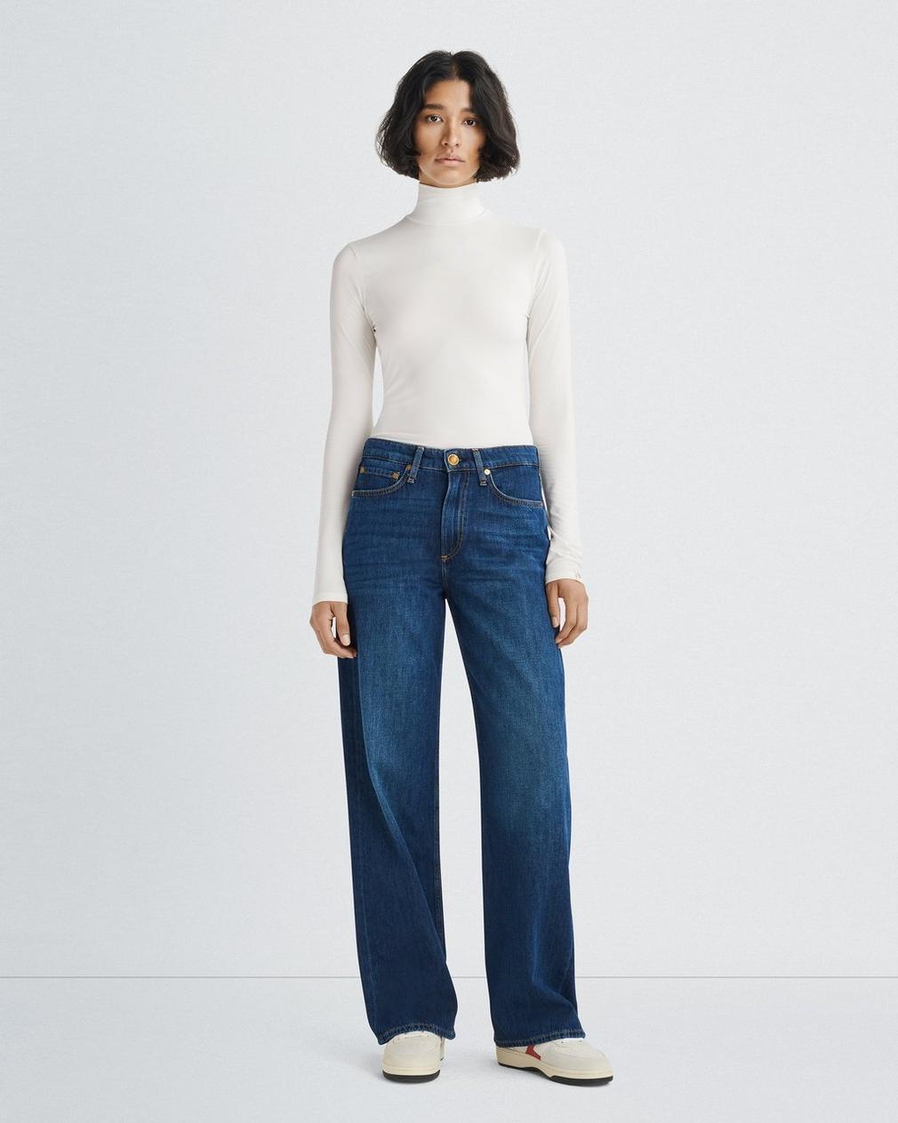 Rag & Bone Mid-rise Wide-leg Jeans In Blue