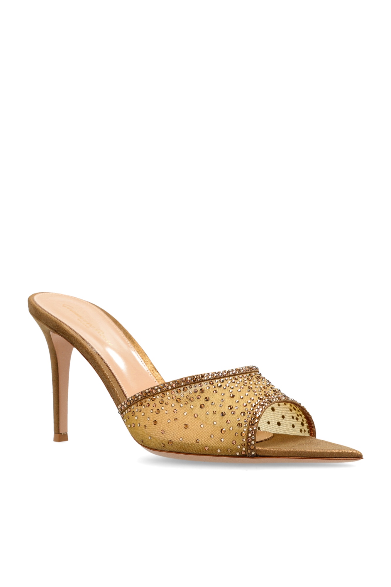 Gianvito Rossi 85mm Rania Crystal-embellished Sandals In Brown