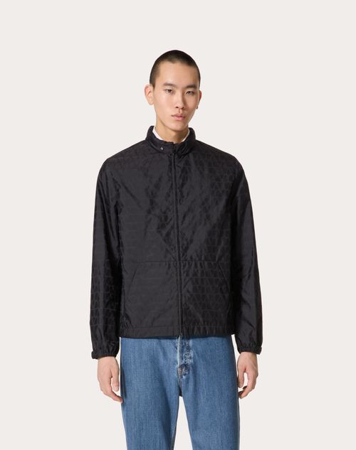 Valentino Iconography Nylon Jacket In Black