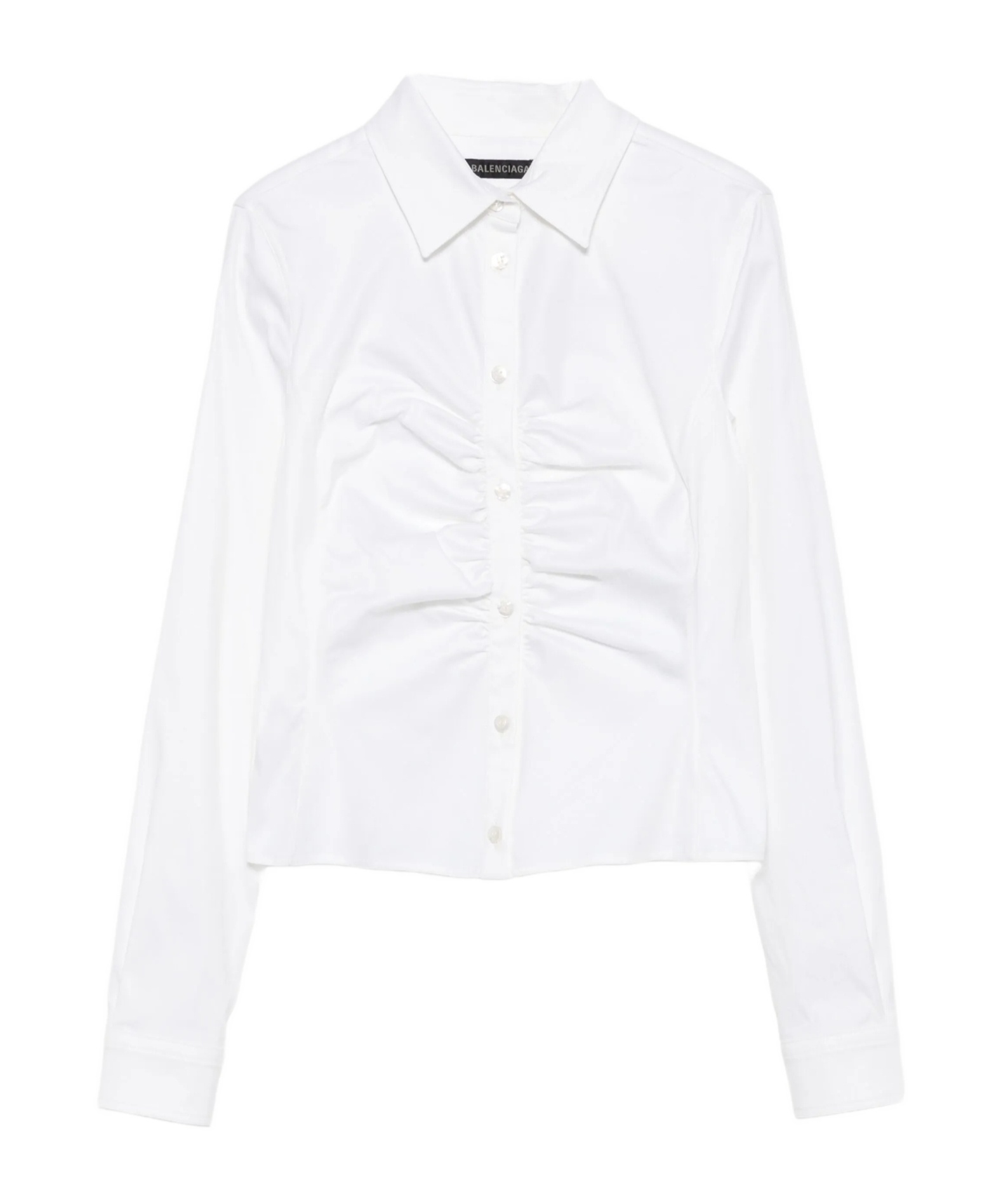 Balenciaga Ruched Long-sleeve Shirt In Gold
