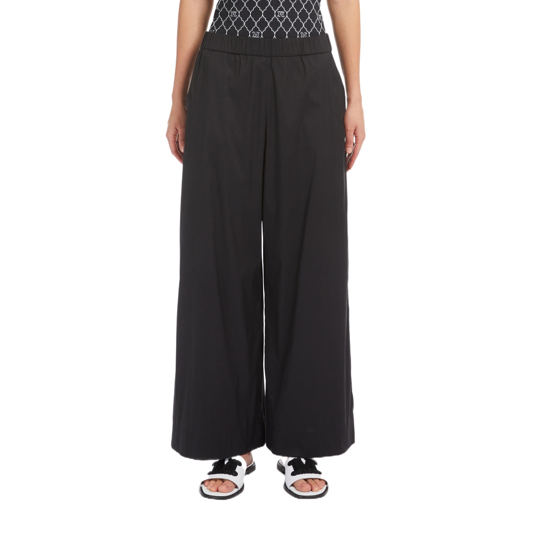 Max Mara Elastic Waist Casual Pants In Black