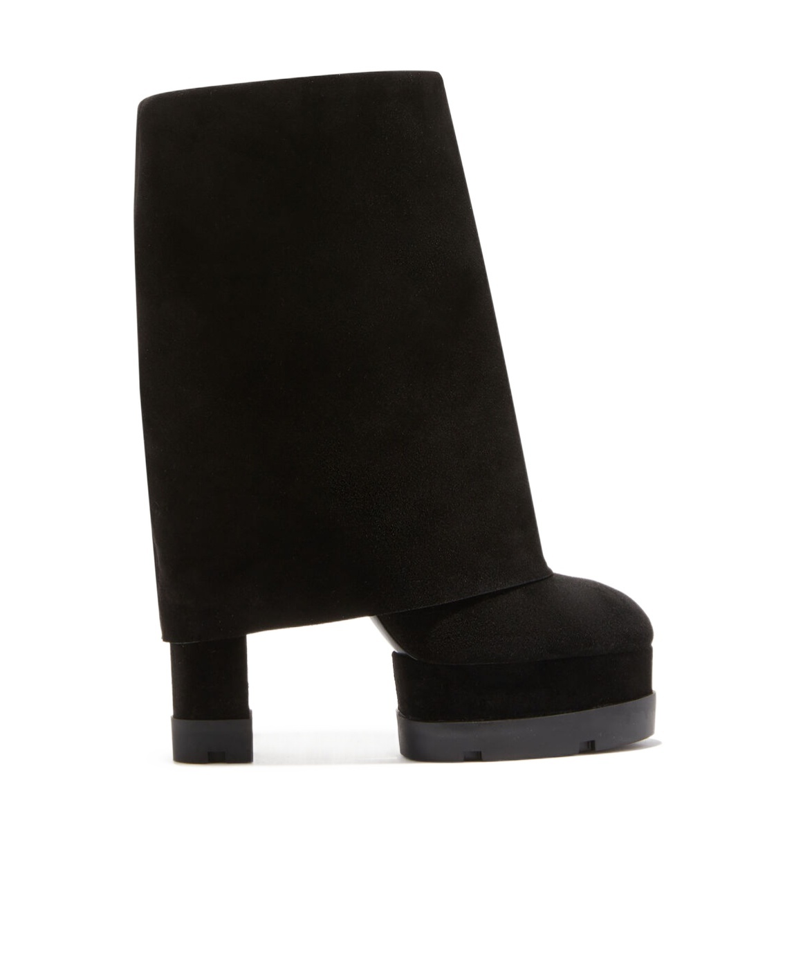 Casadei Ribbed-panel Suede Boots In Black