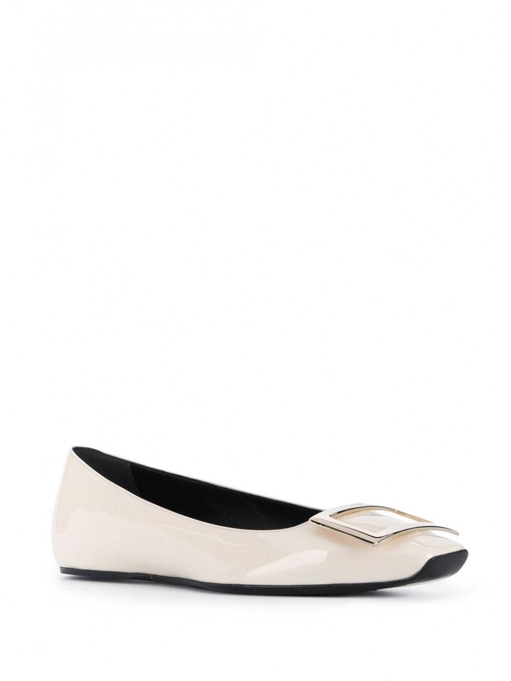 Roger Vivier Trompette Bellerine Patent-leather Ballet Flats In White
