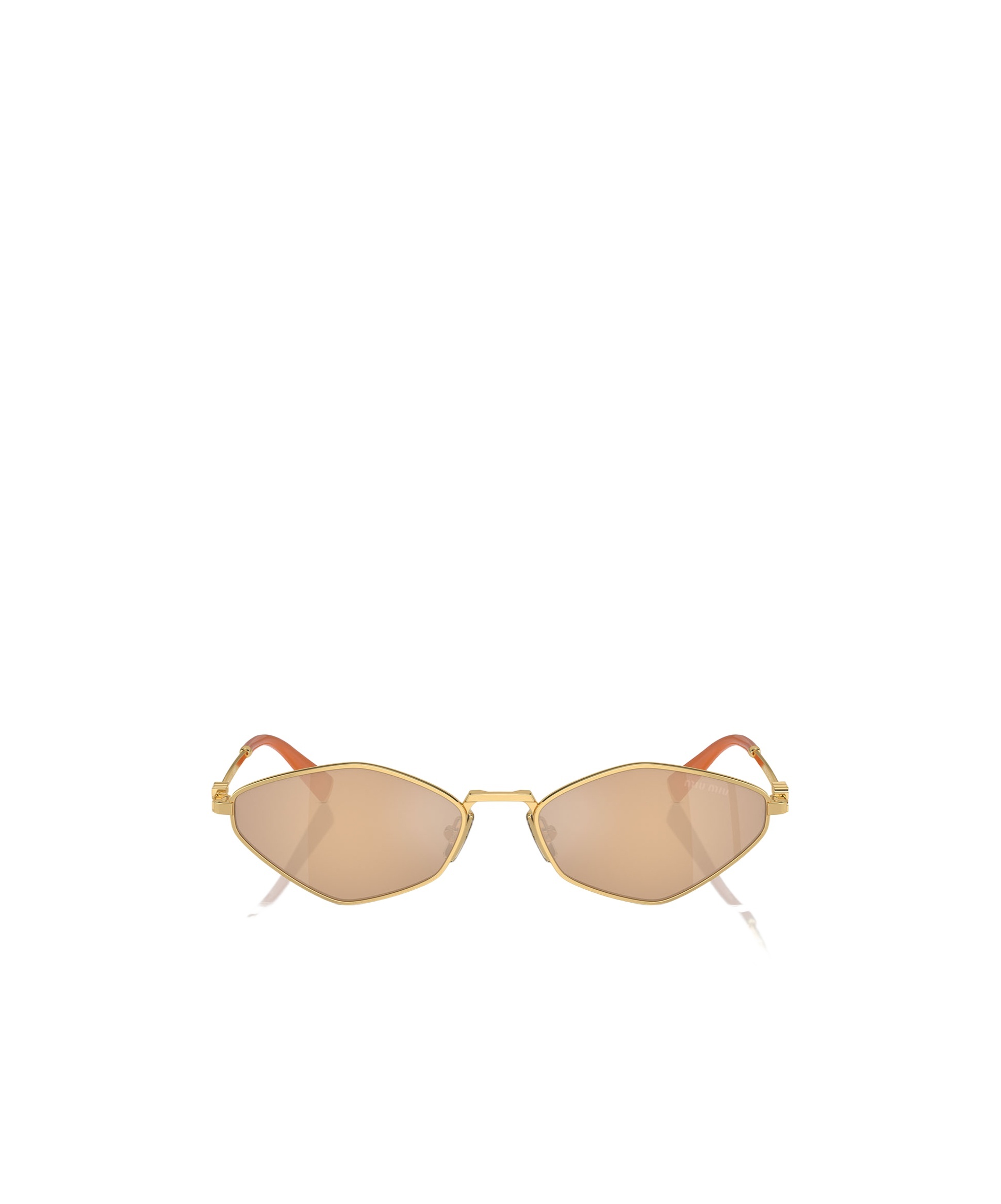 Miu Miu Womens Gold Mu 56zs Irregular-shape Metal Sunglasses In Nude