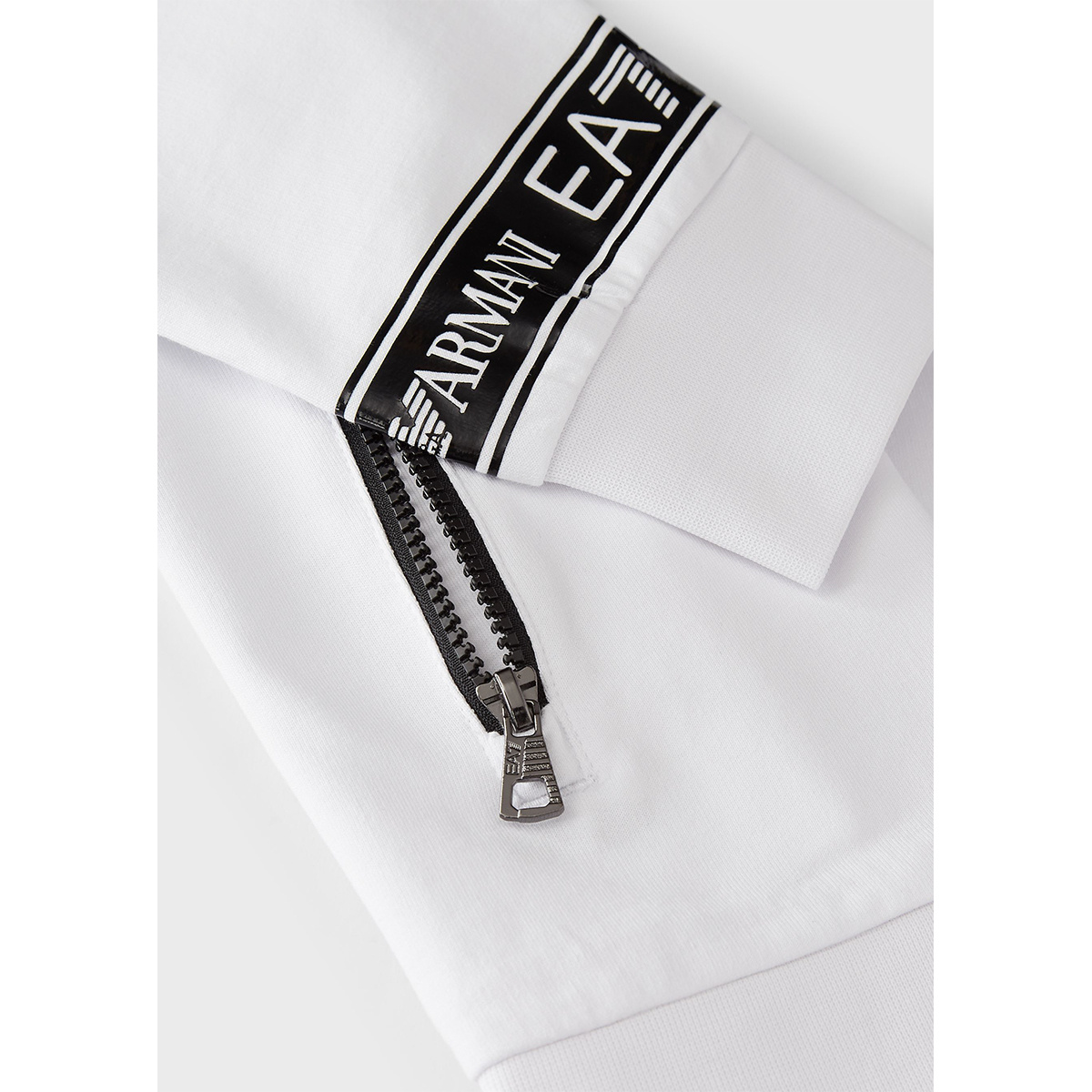 Ea7 Zippered Casual Jacket In White