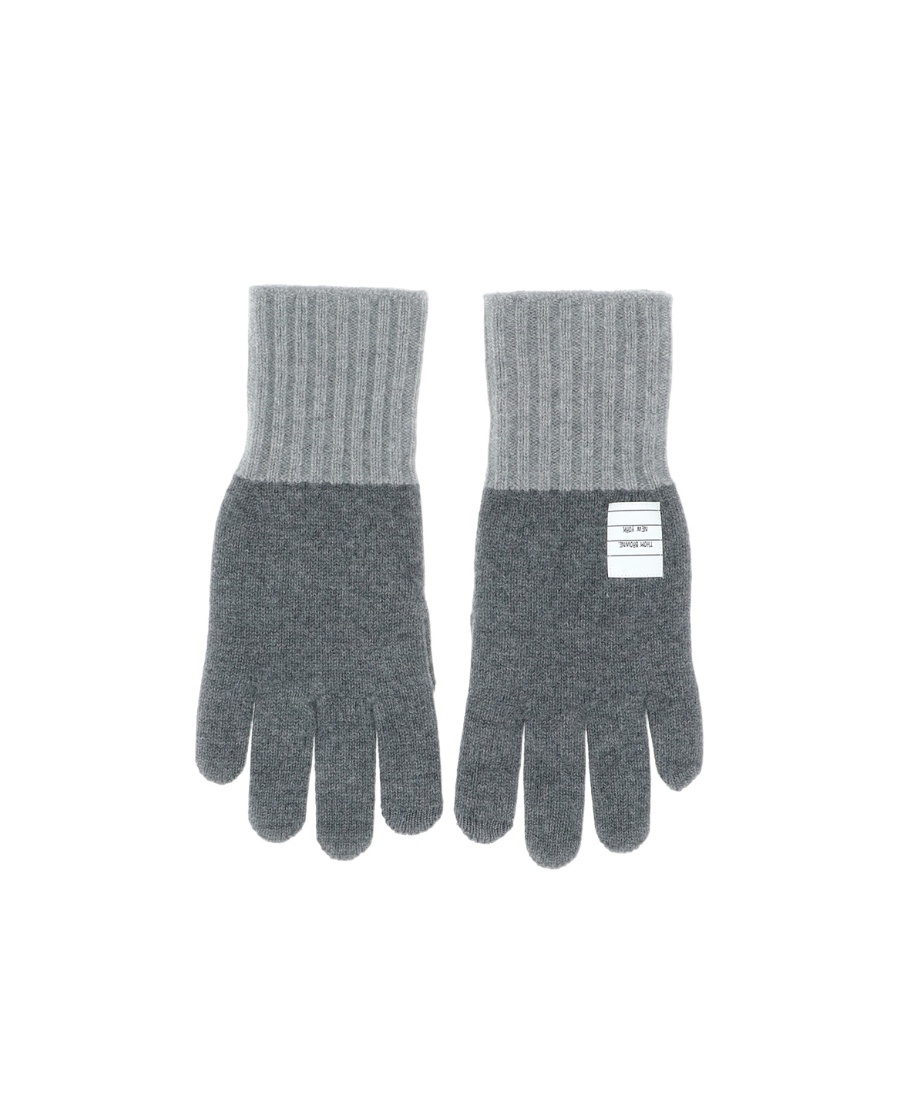 Thom Browne Rwb-stripe Wool Gloves In Gray