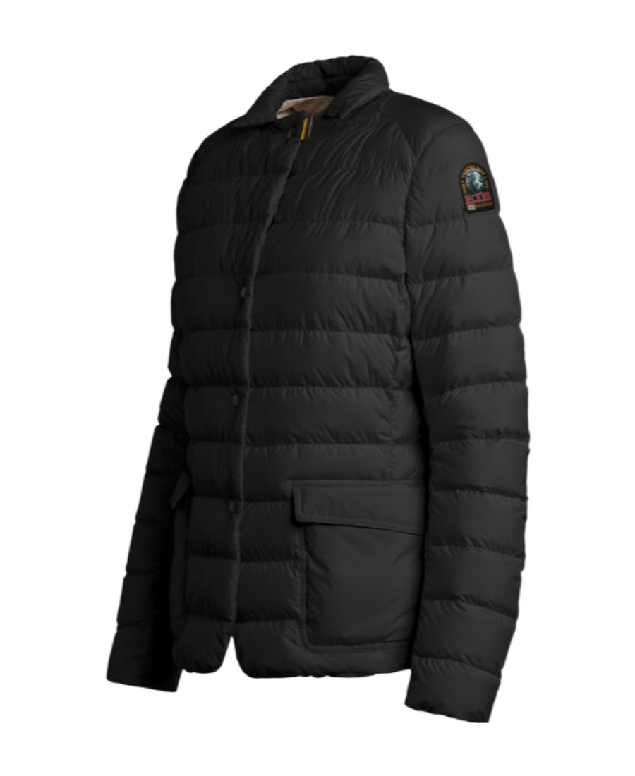 Shop Parajumpers Long-sleeved Quilted Down Jacket In Black