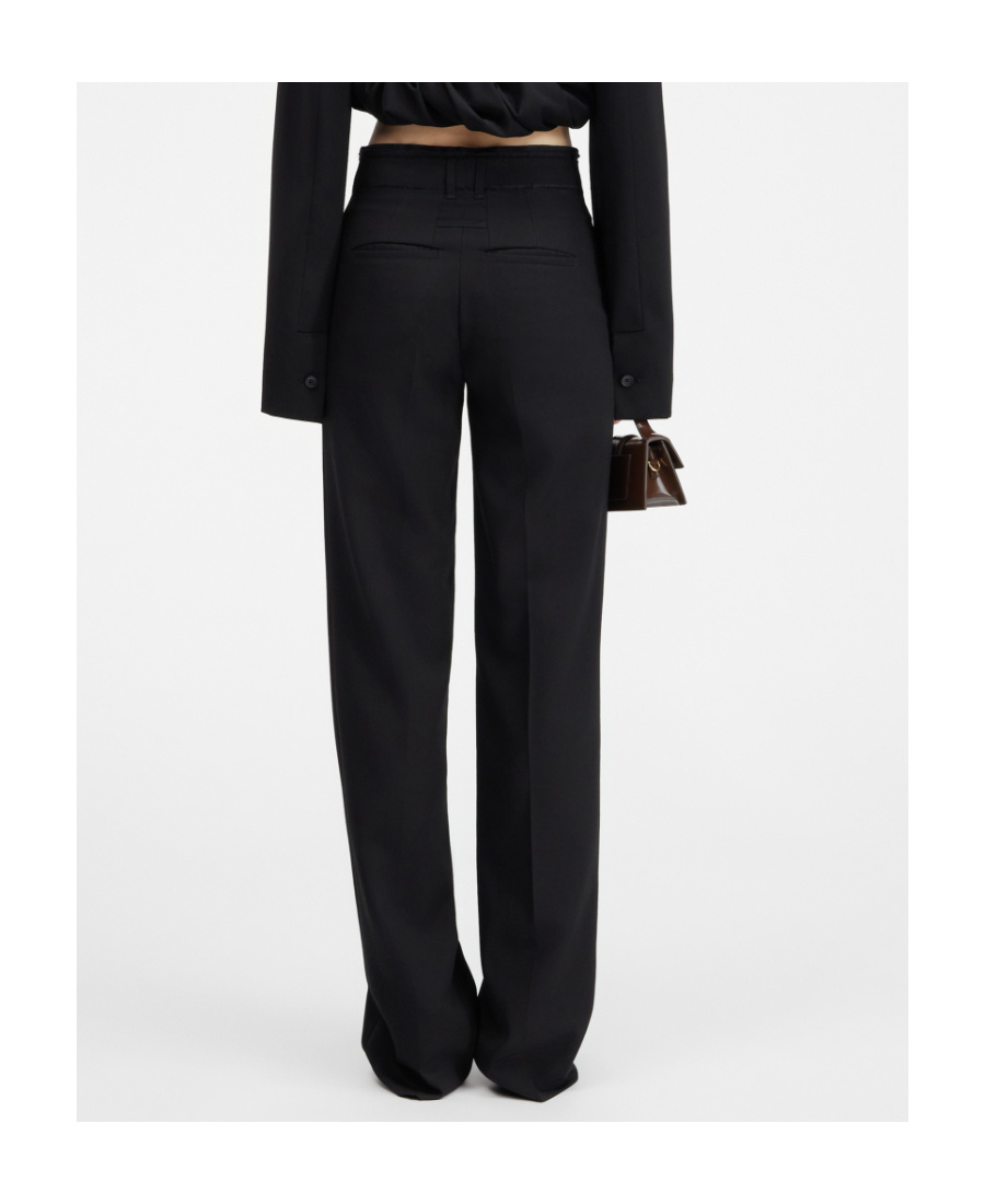 Jacquemus Ficelle Virgin-wool Tailored Trousers In Black