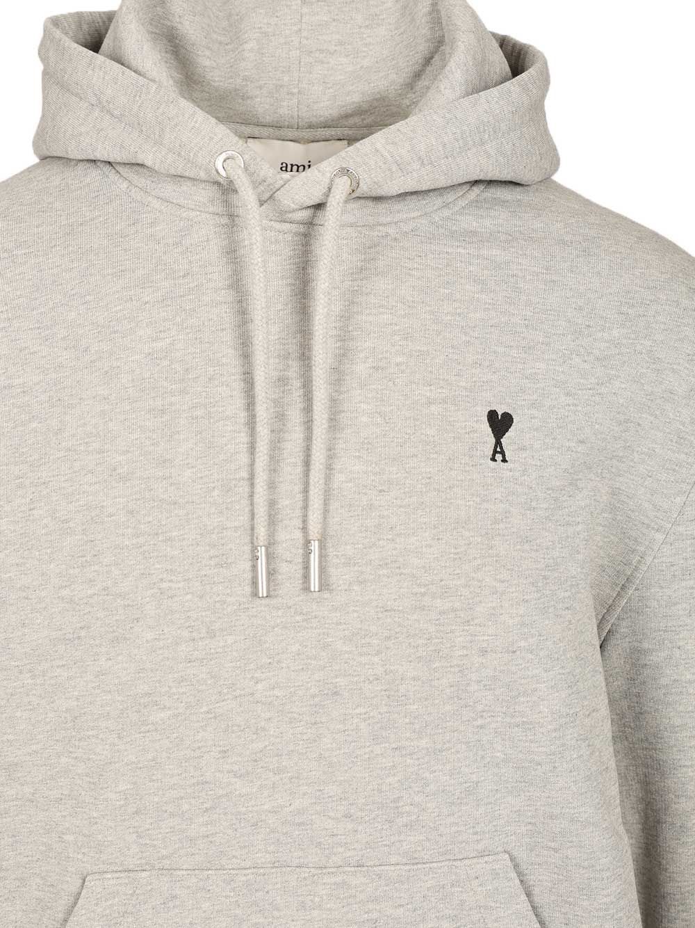 Ami Alexandre Mattiussi Ami Paris Ami Paris Grey Cotton Ami De Coeur Hoodie In Gray