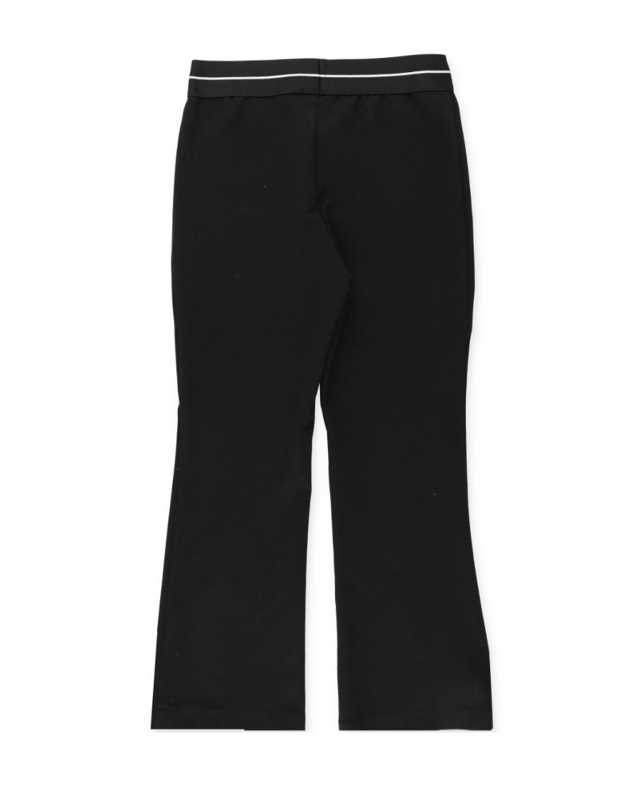 Msgm Logo-waist Flared Jersey Trousers In Black