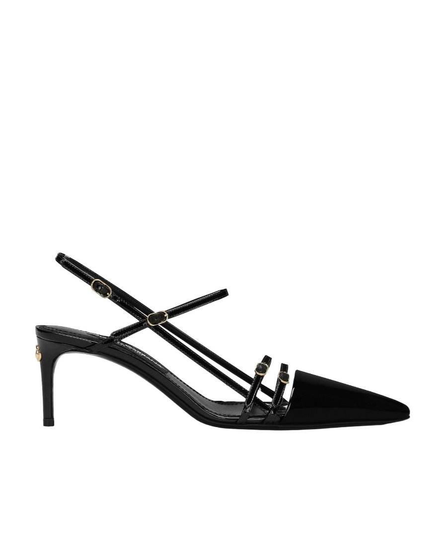 Dolce & Gabbana Dg Patent Leather Slingback Pumps In Black