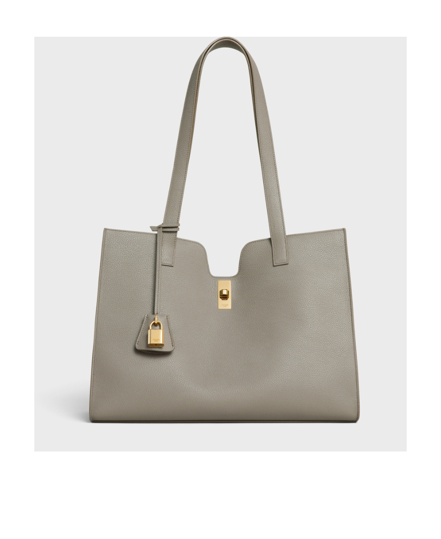 Celine Cabas 16 Logo Handbag In Gray