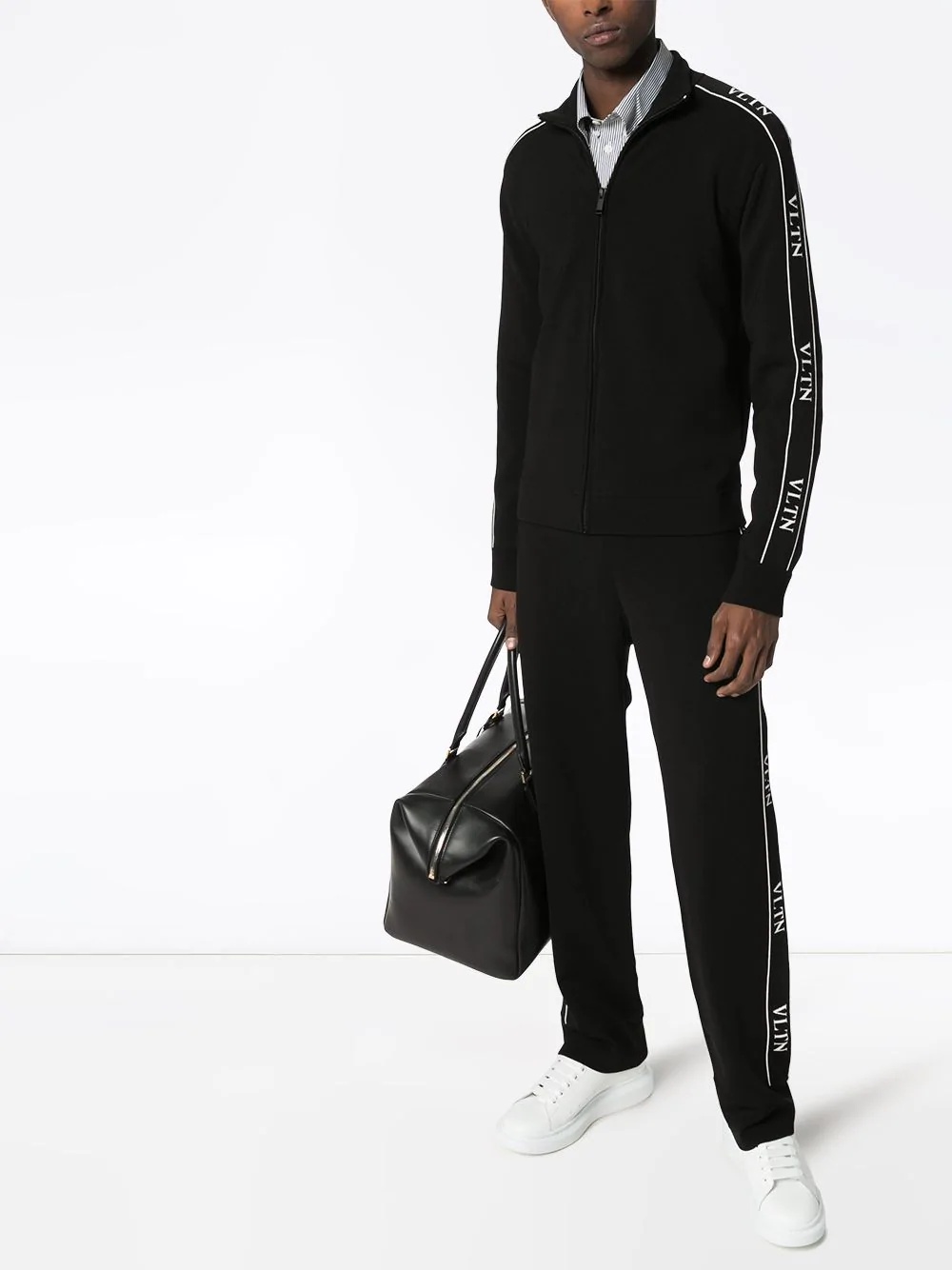 Valentino Zip-up Sweatshirt In Black
