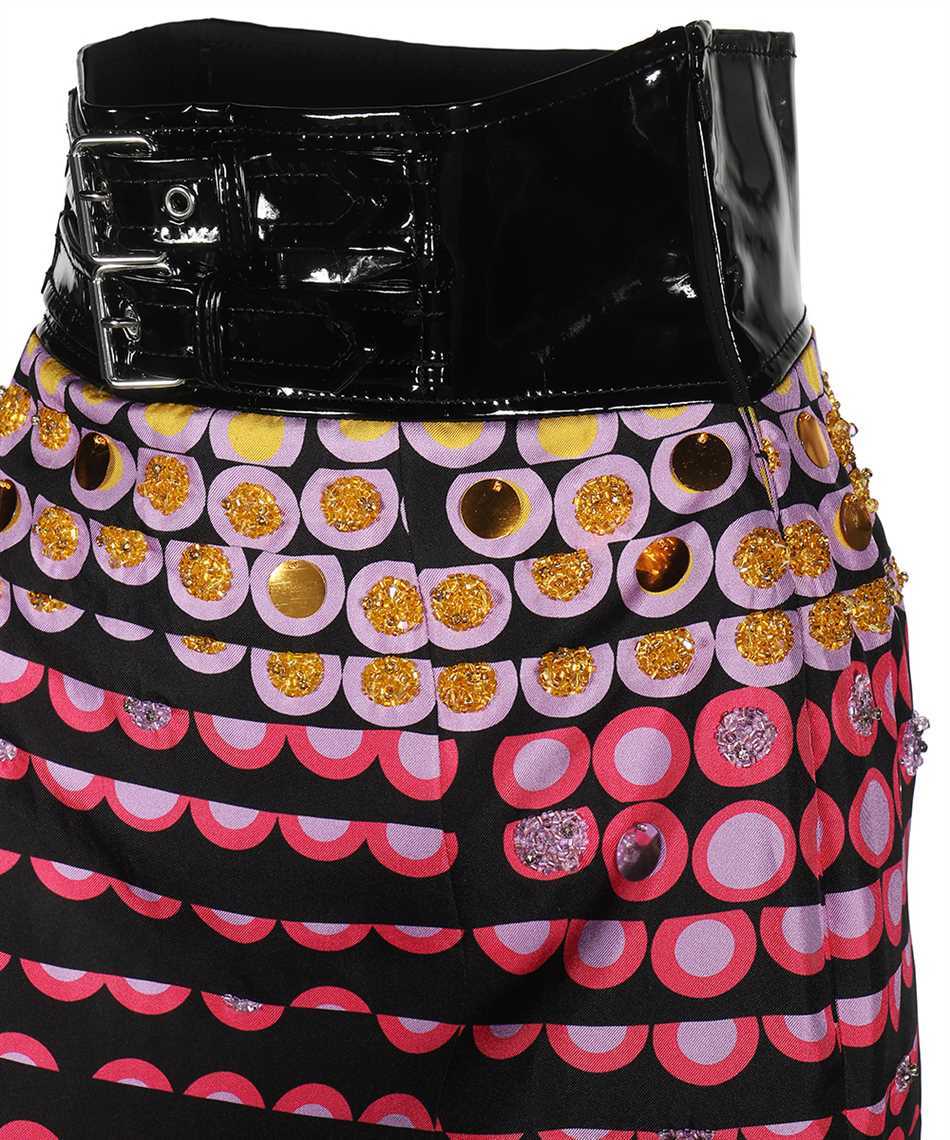 Moschino Ladies Glitter Polka-dot Skirt With Vinyl Waist In Black